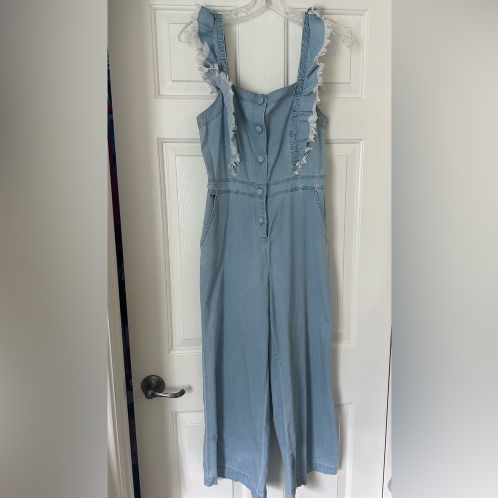 Jack chambray ruffle jumpsuit size 2